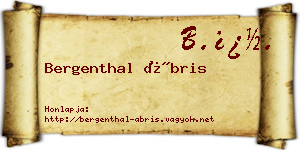 Bergenthal Ábris névjegykártya